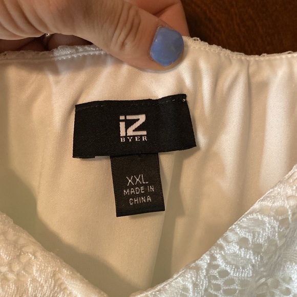 Brand new IZ Byer off white lace & linen hi-low dress with adjustable straps 😍 - Picture 6 of 12